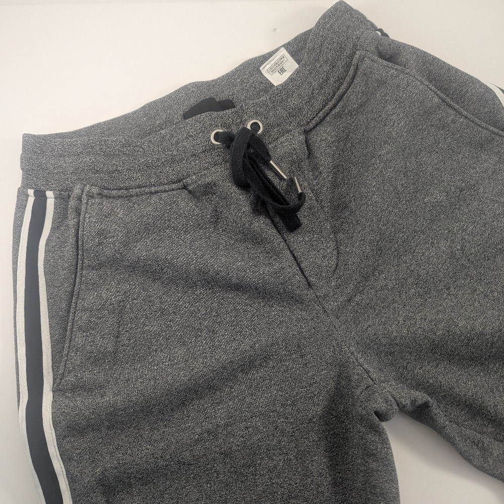 Banana Republic Gray French Terry Jogger Pants White Side stripes 100% Cotton S